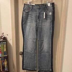 NWT Judy Blue Dark Wash High Rise Straight Leg Minimally Distressed Jeans, 20W
